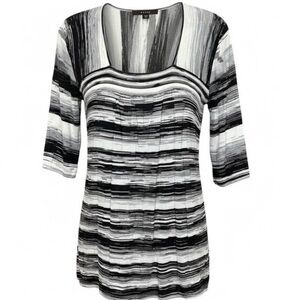Chic Black and White Striped Women's Dress